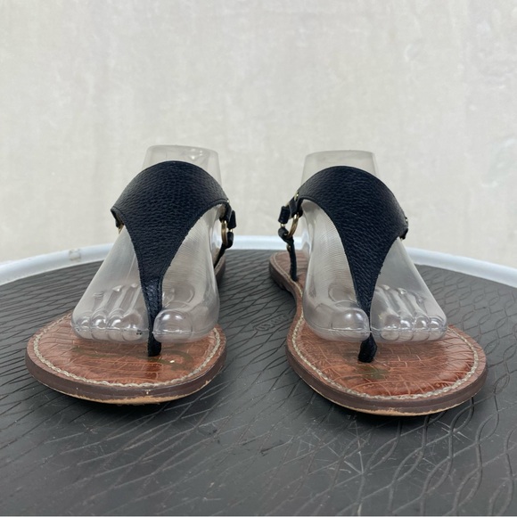 Black Leather Women's Sandals - Picture 3 of 16